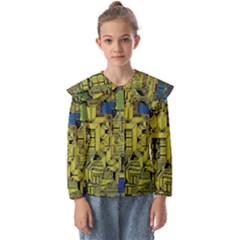 Technology Circuit Board Kids  Peter Pan Collar Blouse by Ket1n9