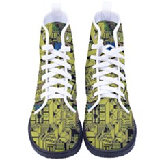 Technology Circuit Board Men s High-top Canvas Sneakers by Ket1n9