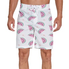 Watermelon Wallpapers  Creative Illustration And Patterns Men s Beach Shorts by Ket1n9