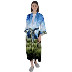 Astronaut Maxi Satin Kimono by Ket1n9