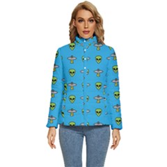 Alien Pattern Women s Puffer Bubble Jacket Coat by Ket1n9