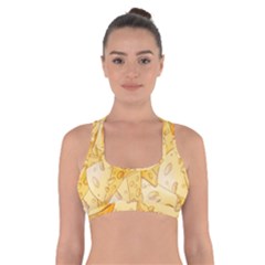 Cheese-slices-seamless-pattern-cartoon-style Cross Back Sports Bra by Ket1n9