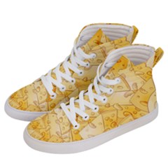 Cheese-slices-seamless-pattern-cartoon-style Women s Hi-top Skate Sneakers by Ket1n9