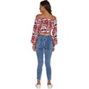 Another Monster Pattern Long Sleeve Crinkled Weave Crop Top View4