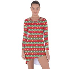 Christmas-papers-red-and-green Asymmetric Cut-out Shift Dress by Grandong