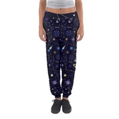 Starry Night  Space Constellations  Stars  Galaxy  Universe Graphic  Illustration Women s Jogger Sweatpants by Grandong