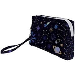 Starry Night  Space Constellations  Stars  Galaxy  Universe Graphic  Illustration Wristlet Pouch Bag (small) by Grandong