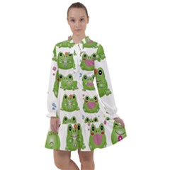 Kawaii-frog-rainy-season-japanese All Frills Chiffon Dress by Grandong