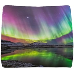 Aurora Borealis Polar Northern Lights Natural Phenomenon North Night Mountains Seat Cushion by Grandong