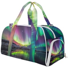 Aurora Borealis Polar Northern Lights Natural Phenomenon North Night Mountains Burner Gym Duffel Bag by Grandong