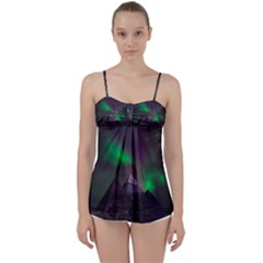 Fantasy Pyramid Mystic Space Aurora Babydoll Tankini Top by Grandong