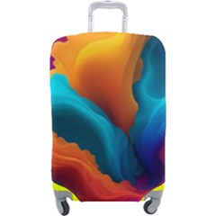 Colorful Fluid Art Abstract Modern Luggage Cover (large) by Ravend