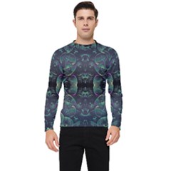 Background Pattern Mushrooms Men s Long Sleeve Rash Guard by Ravend