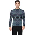 Background Pattern Mushrooms Men s Long Sleeve Rash Guard View1