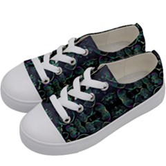 Background Pattern Mushrooms Kids  Low Top Canvas Sneakers by Ravend