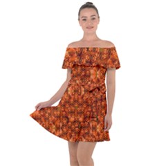 Floral Time In Peace And Love Off Shoulder Velour Dress by pepitasart