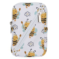 Art Bee Pattern Design Wallpaper Background Belt Pouch Bag (large) by Vaneshop