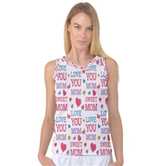 Love Mom Happy Mothers Day I Love Mom Graphic Women s Basketball Tank Top by Vaneshop