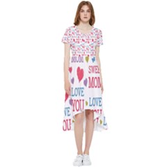 Love Mom Happy Mothers Day I Love Mom Graphic High Low Boho Dress by Vaneshop