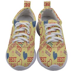 Love Mom Happy Mothers Day I Love Mom Graphic Pattern Kids Athletic Shoes by Vaneshop