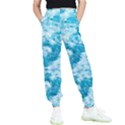 Blue Ocean Wave Texture Kids  Joggers View1