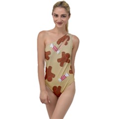 Gingerbread Christmas Time To One Side Swimsuit by Pakjumat