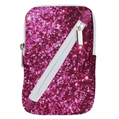 Pink Glitter Belt Pouch Bag (large) by Amaryn4rt