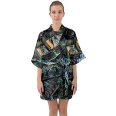 Computer Ram Tech - Half Sleeve Satin Kimono  by Amaryn4rt