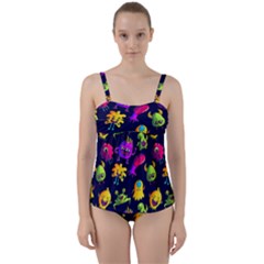 Space Patterns Twist Front Tankini Set by Amaryn4rt