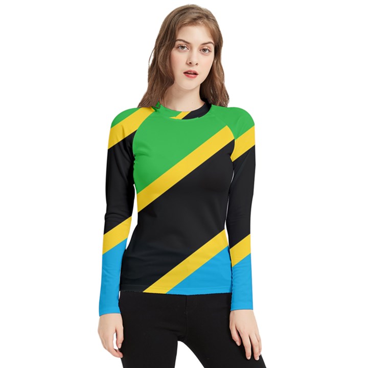 Flag Of Tanzania Women s Long Sleeve Rash Guard