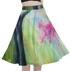 Forests Stunning Glimmer Paintings Sunlight Blooms Plants Love Seasons Traditional Art Flowers Sunsh A-line Full Circle Midi Skirt With Pocket by Amaryn4rt