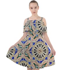 Ceramic-portugal-tiles-wall- Cut Out Shoulders Chiffon Dress by Amaryn4rt