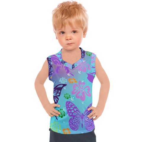 Butterfly Vector Background Kids  Sport Tank Top by Amaryn4rt