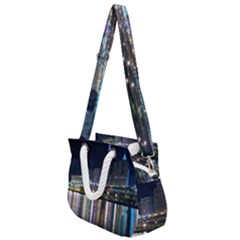 Cleveland Building City By Night Rope Handles Shoulder Strap Bag by Amaryn4rt