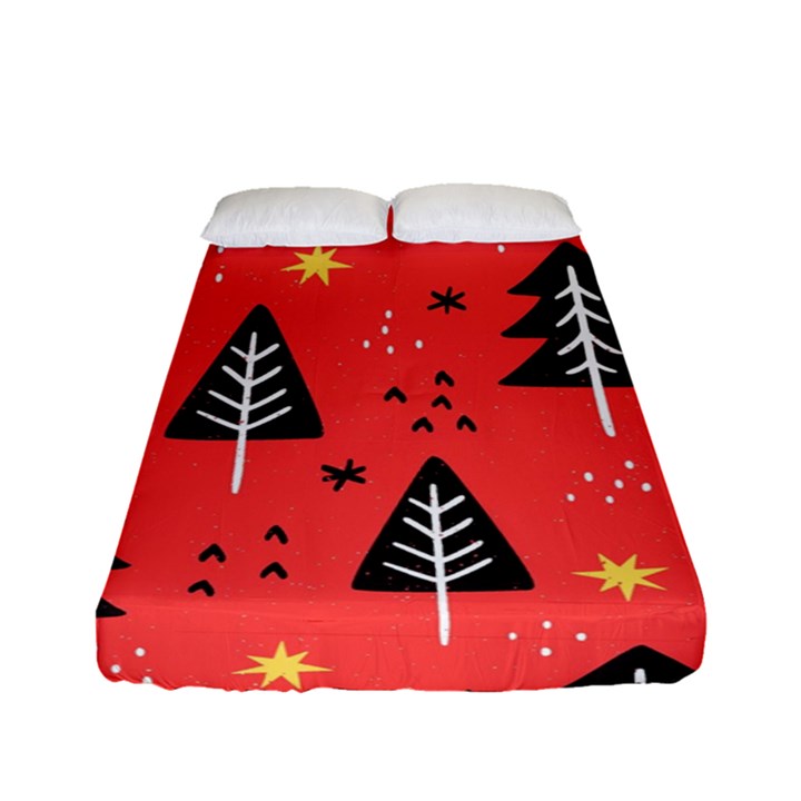 Christmas Christmas Tree Pattern Fitted Sheet (Full/ Double Size)