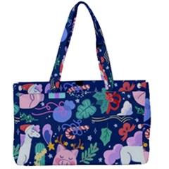 Colorful-funny-christmas-pattern Pig Animal Canvas Work Bag by Amaryn4rt