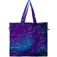 Realistic-night-sky-poster-with-constellations Canvas Travel Bag by Amaryn4rt