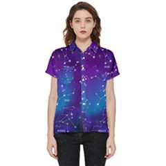 Realistic-night-sky-poster-with-constellations Short Sleeve Pocket Shirt by Amaryn4rt