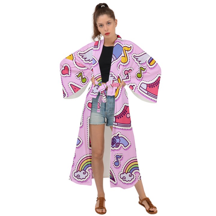 Fashion-patch-set Maxi Kimono