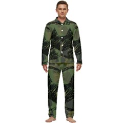 Military-camouflage-design Men s Long Sleeve Velvet Pocket Pajamas Set by Amaryn4rt