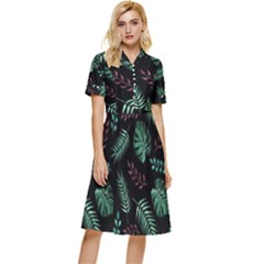 Honey-seamless-pattern Button Top Knee Length Dress by Amaryn4rt