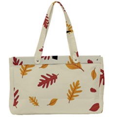 Leaves Autumn Fall Background Canvas Work Bag by Pakjumat