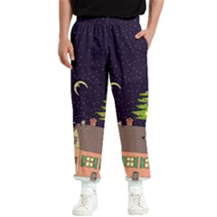 House Tree Man Moon Night Stars Men s Elastic Waist Pants by Pakjumat