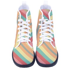 Pattern Design Abstract Pastels Women s High-top Canvas Sneakers by Pakjumat