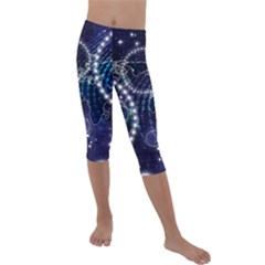 Continents Stars Networks Internet Kids  Lightweight Velour Capri Leggings  by Pakjumat