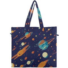 Space Galaxy Planet Universe Stars Night Fantasy Canvas Travel Bag by Pakjumat