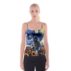 Starry Surreal Psychedelic Astronaut Space Spaghetti Strap Top by Pakjumat