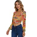 Fantasy Psychedelic Surrealism Trippy Long Sleeve V-Neck Top View2