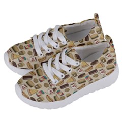 Junk Food Hipster Pattern Kids  Lightweight Sports Shoes by Sarkoni