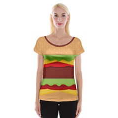 Cake Cute Burger Cap Sleeve Top by Dutashop